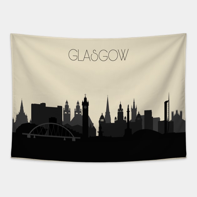 Glasgow Skyline Tapestry by inspirowl