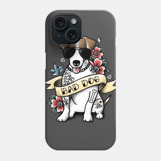 Bad dog jack russell tattoo Phone Case by NemiMakeit