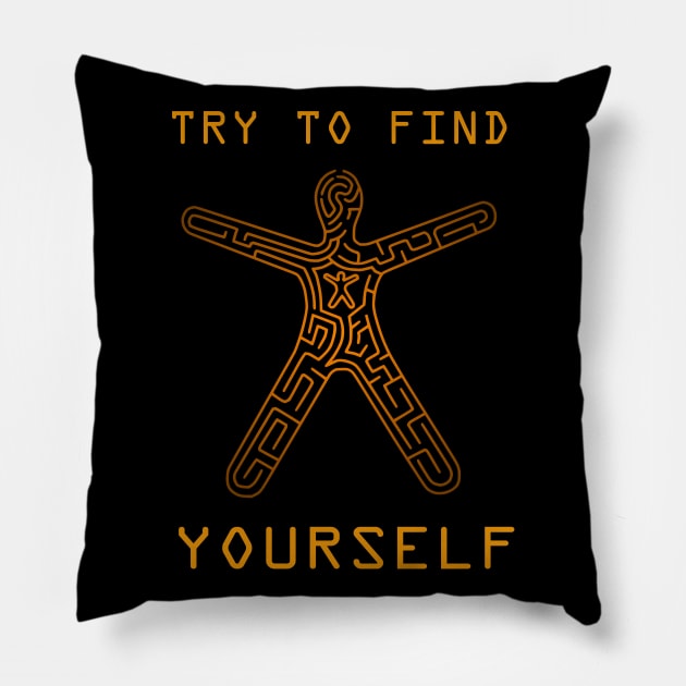 trying to find yourself in the maze of yourself Pillow by paintSkiller