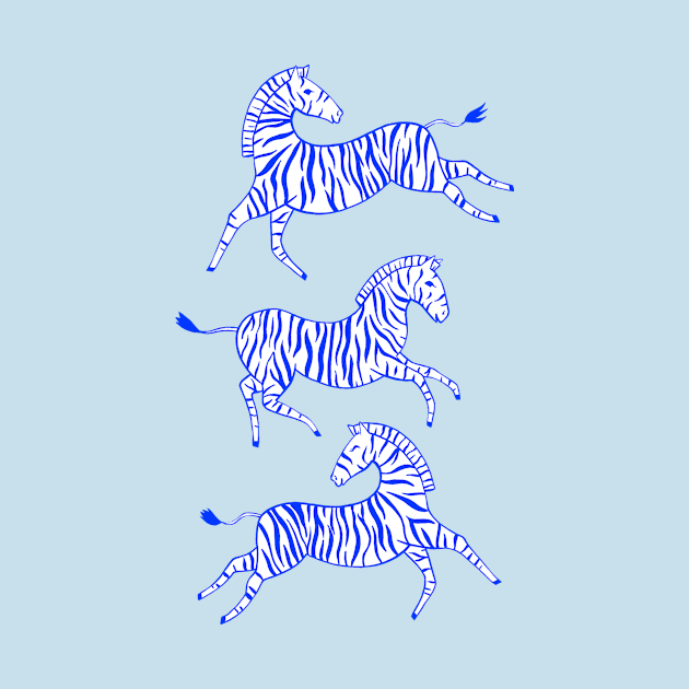 Zebras - Cobalt Blue by TigaTiga