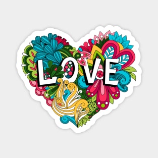 doodle love heart shape Magnet