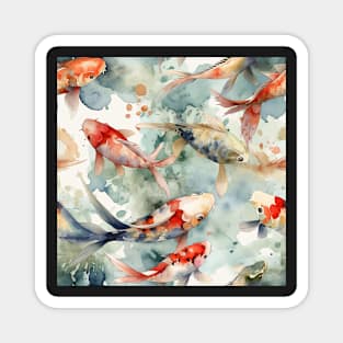 Watercolor Koi pattern -2 Magnet