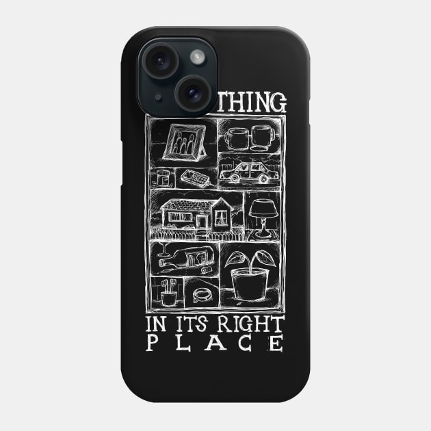 Everything in it’s Right Place - Illustrated lyrics - Inverted Phone Case by bangart