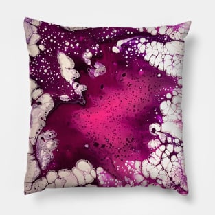 Maroon/Pink Acrylic Pour Painting Pillow