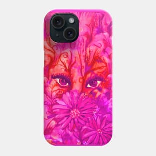 Beautiful Creature Artwork in Bright Pink and Orange Phone Case