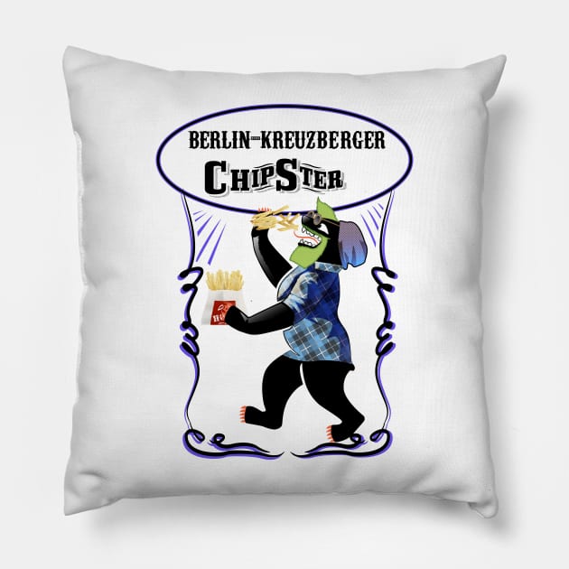 Berlin Chipster Pillow by dave-ulmrolls