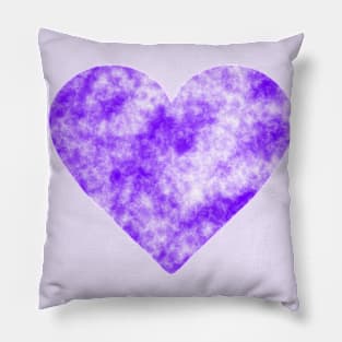 Purple Heart with Clouds Pillow