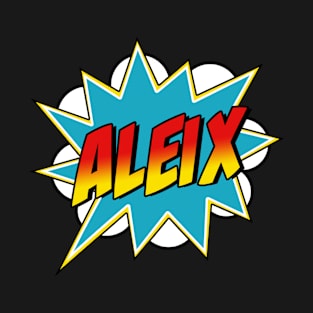 Boys Aleix Name Superhero Comic Book T-Shirt