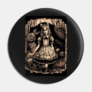 Dark Gothic Alice in Wonderland Pin