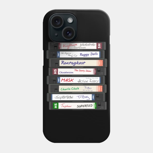 Retro British 80s TV Series VHS Video Cassettes Phone Case by Meta Cortex