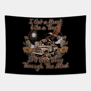 Retro I Got A Heart Like A Truck Lover Gifts Tapestry