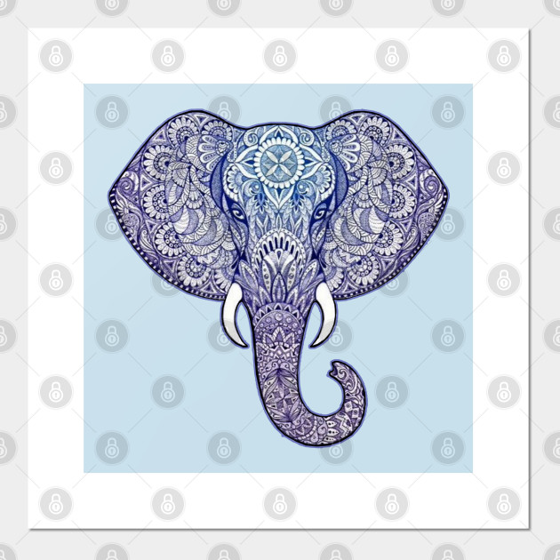 Henna Elephant Art Diwali Festival Affiche Et Impression D Art Teepublic Fr