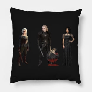 The Princess, the Warrior and the Sorceress - Pixel Art Pillow