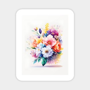 Flowers In Watercolor Style - AI Art Magnet