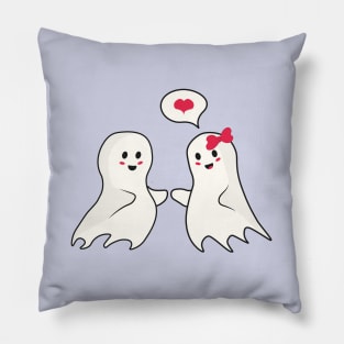 Cute halloween ghost lovers Pillow