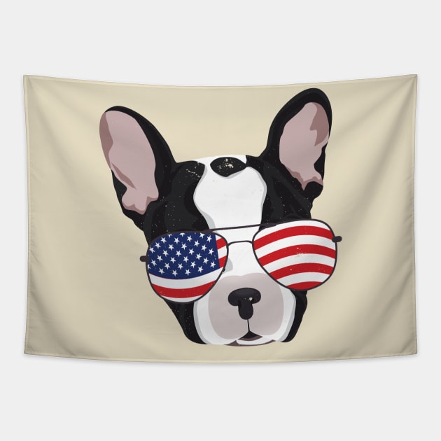 American Pride French Bulldog Tapestry by Tracy