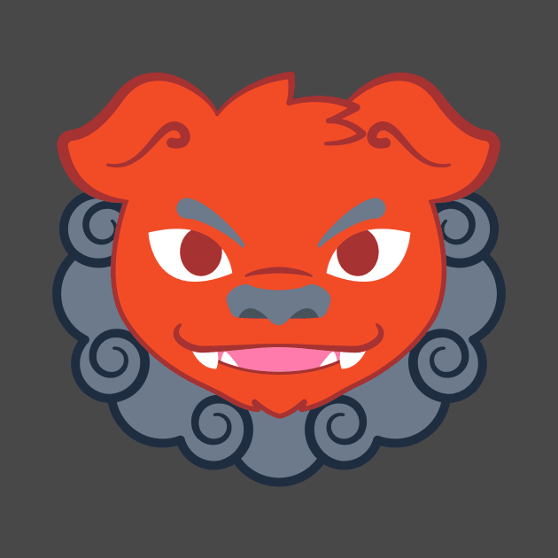 Red Komainu Lion Dog by kaeru