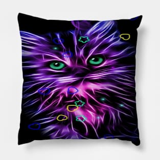 Neon Kitten Pillow