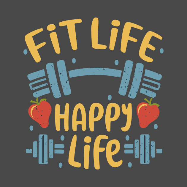 Fit life Happy Life gym and fit lifestyle design by KJ PhotoWorks & Design