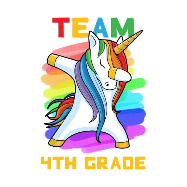 Team 4TH GRADE Unicorn Dabbing Gift Back To School by johnbbmerch