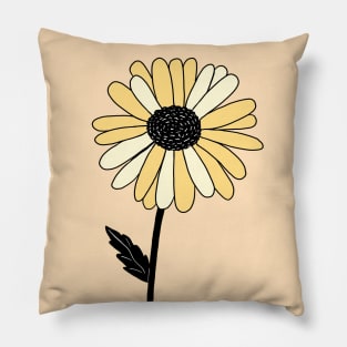 Yellow Daisy Flower Pillow