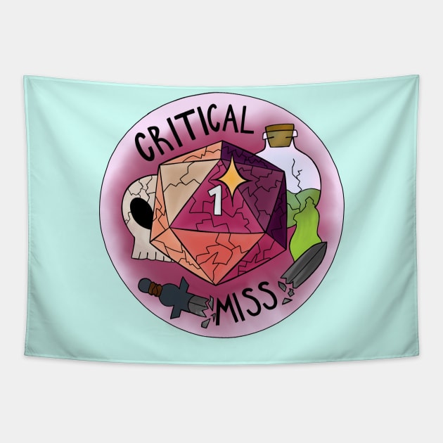 Critical Miss! Tapestry by cryptart