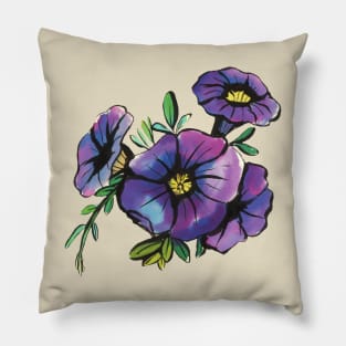 Radiant Morning Glories Art Pillow