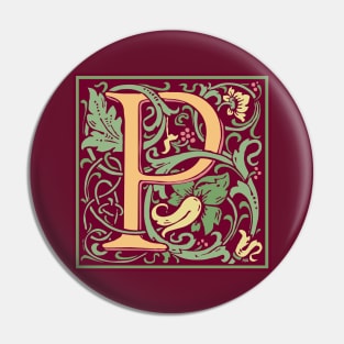 William Morris Vintage Letter P Pin