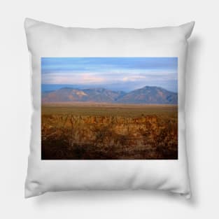 New Mexico Gorge with Mountains Pillow