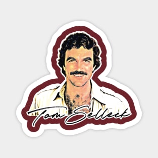 Tom Selleck 80s Aesthetic Design Magnet