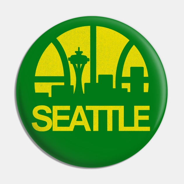 Defunct Seattle Supersonics Skyline Pin by LocalZonly