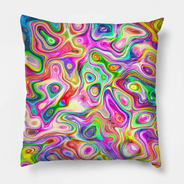 Multi color Pillow by AbstractWorld