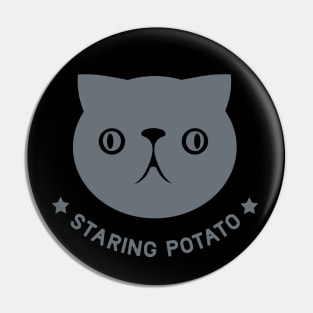 Cute, face of a Persian cat. funny design for meme fans in dark ink Pin