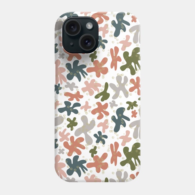 Floral Doodles on White Phone Case by Magic Moon