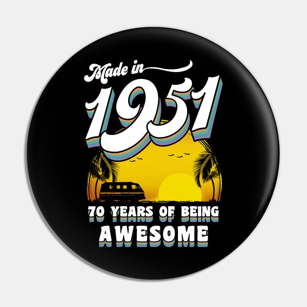 Made in 1951 All Original Parts 70 Birthday Gift Pin by KsuAnn