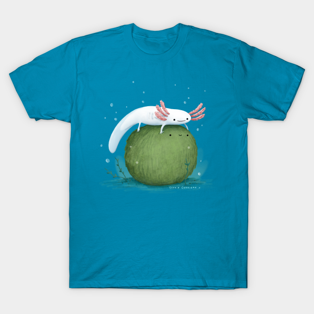 Discover Axolotl on a Mossball - Axolotl - T-Shirt