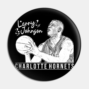 larry johnson | white retro Pin