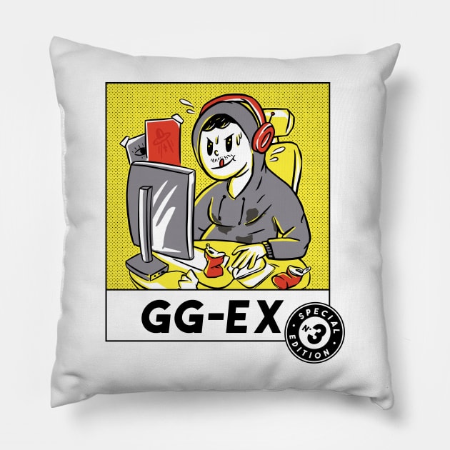 Gaming Addiction Guy Pillow by madeinchorley