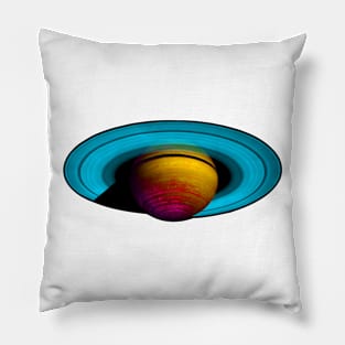 Saturn in Orange and Blue Pillow