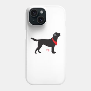 Black Lab Pattern in Blue Black Labs with Hearts Dog Patterns Phone Case