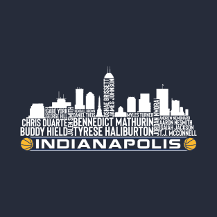 Indiana Basketball Team 23 Player Roster, Indiana City Skyline T-Shirt