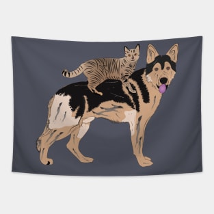 Cat and Dog Tapestry