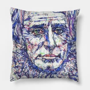 HENRY DAVID THOREAU watercolor and ink portrait Pillow