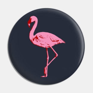 Elegant Flamingo in Bright Pink with Accents of Red Pin