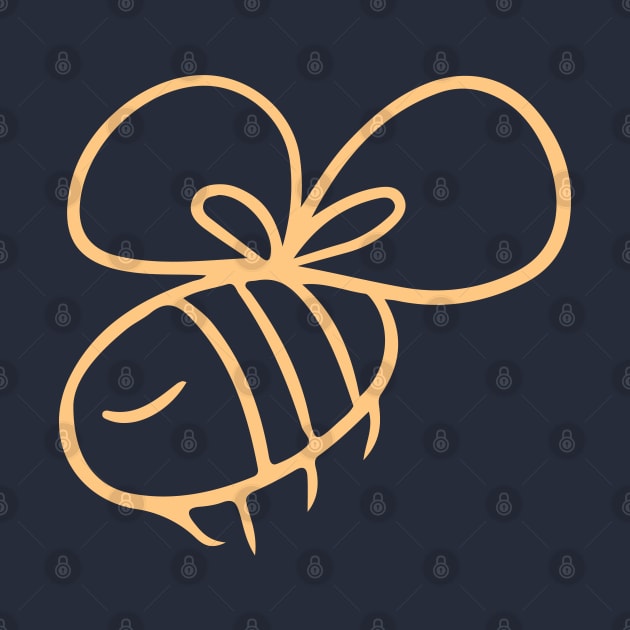 Cute bee orange outline by Happycactus