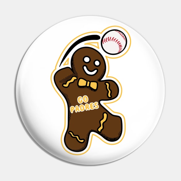 San Diego Padres Gingerbread Man Pin by Rad Love