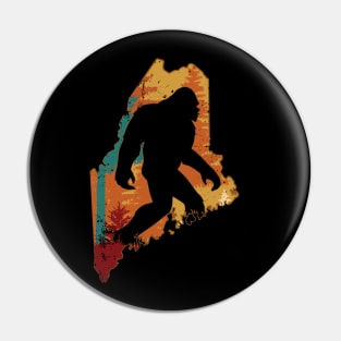 Bigfoot Retro Vintage Sasquatch Maine Pin