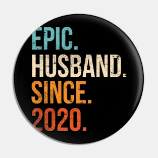 First Wedding Anniversary Epic Husband Since 2020 Pin