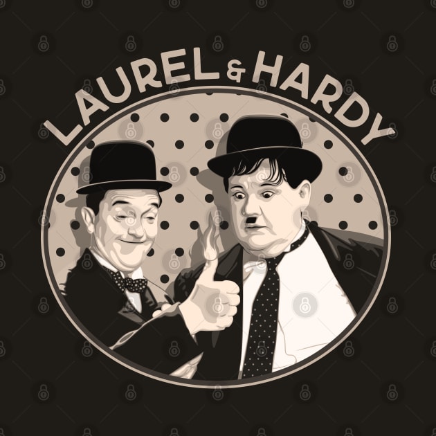 Laurel & Hardy - Give Me a Light (Sepia) by PlaidDesign