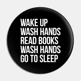 Wash Hands Read Books White Pin